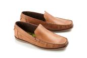 View Item Ikon Lennox Slip On Low Heel Leather Moccasin Tan 